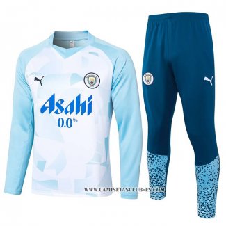 Chandal de Sudadera del Manchester City 2024 Azul y Blanco