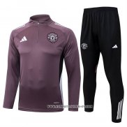 Chandal de Sudadera del Manchester United Nino 25-26 Purpura