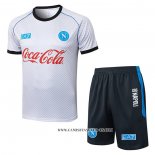 Chandal del Napoli 25-26 Manga Corta Blanco - Pantalon Corto