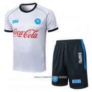 Chandal del Napoli 25-26 Manga Corta Blanco - Pantalon Corto