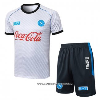 Chandal del Napoli 25-26 Manga Corta Blanco - Pantalon Corto